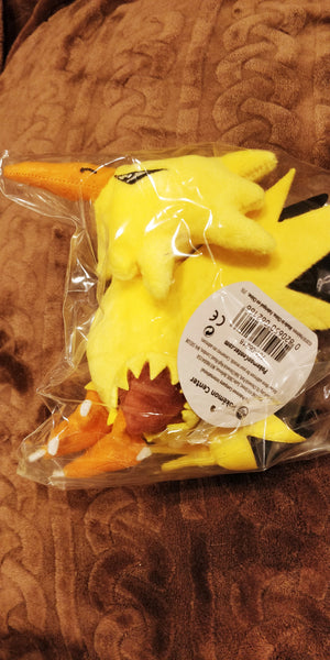 Zapdos Sitting Cuties Plush - 8 3/4 In. English Original Pokemon Center *Sealed New In Bag* - TreasuredCollectibles Treasuredcollectibles.com pokemon yugioh premiere TCG trading destination Rares holors and more for sale