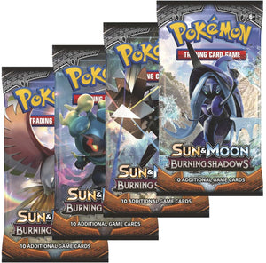 Pokemon 4X Burning Shadows Booster Pack - 4-Pack Bundle - TreasuredCollectibles Treasuredcollectibles.com pokemon yugioh premiere TCG trading destination Rares holors and more for sale