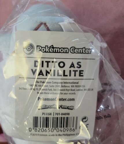 Ditto As Vanillite Plush Pokemon Center Original Sealed With English Tag