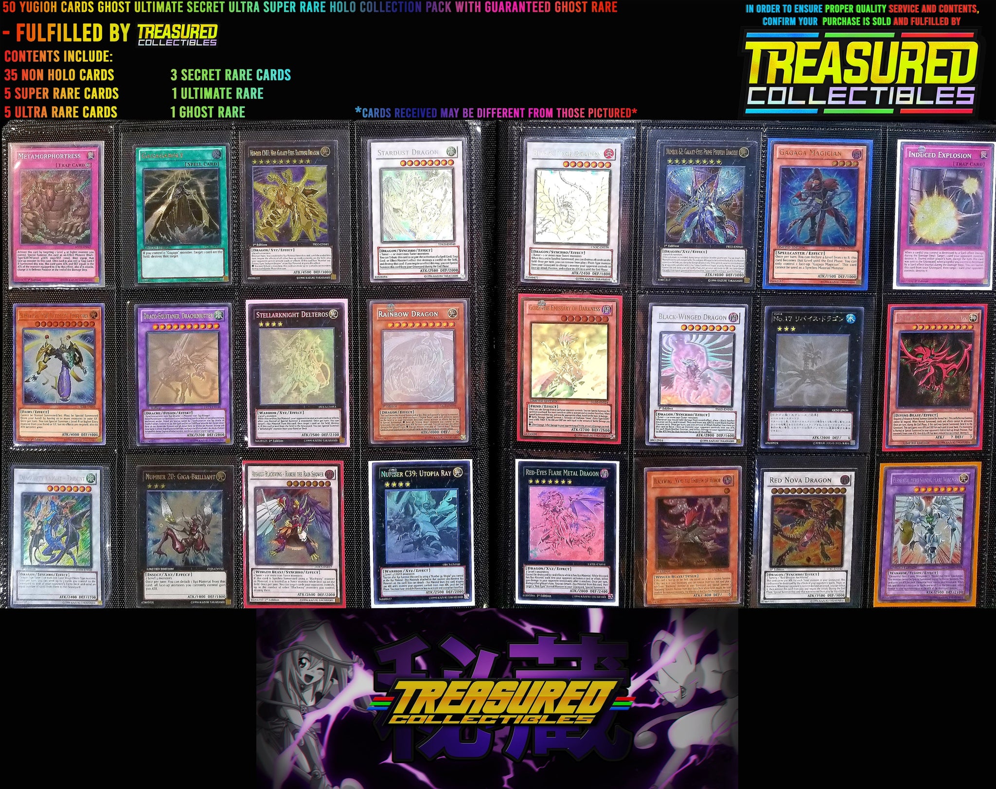 50 Yugioh Cards Ghost Ultimate Secret Ultra Super Rare Holo Collection Pack With Guaranteed Ghost Rare - TreasuredCollectibles Treasuredcollectibles.com pokemon yugioh premiere TCG trading destination Rares holors and more for sale